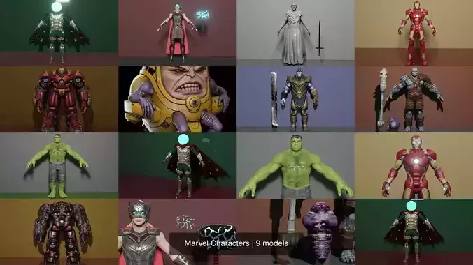 Marvel Characters 3D Model Collection