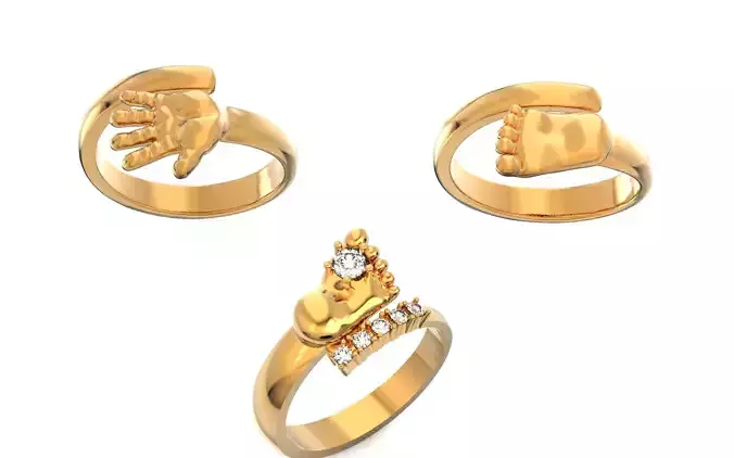set ring baby leg and hand for mothers and pregnant women 3D Model Collection