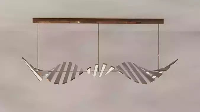 parametric wave chandelier 3D model