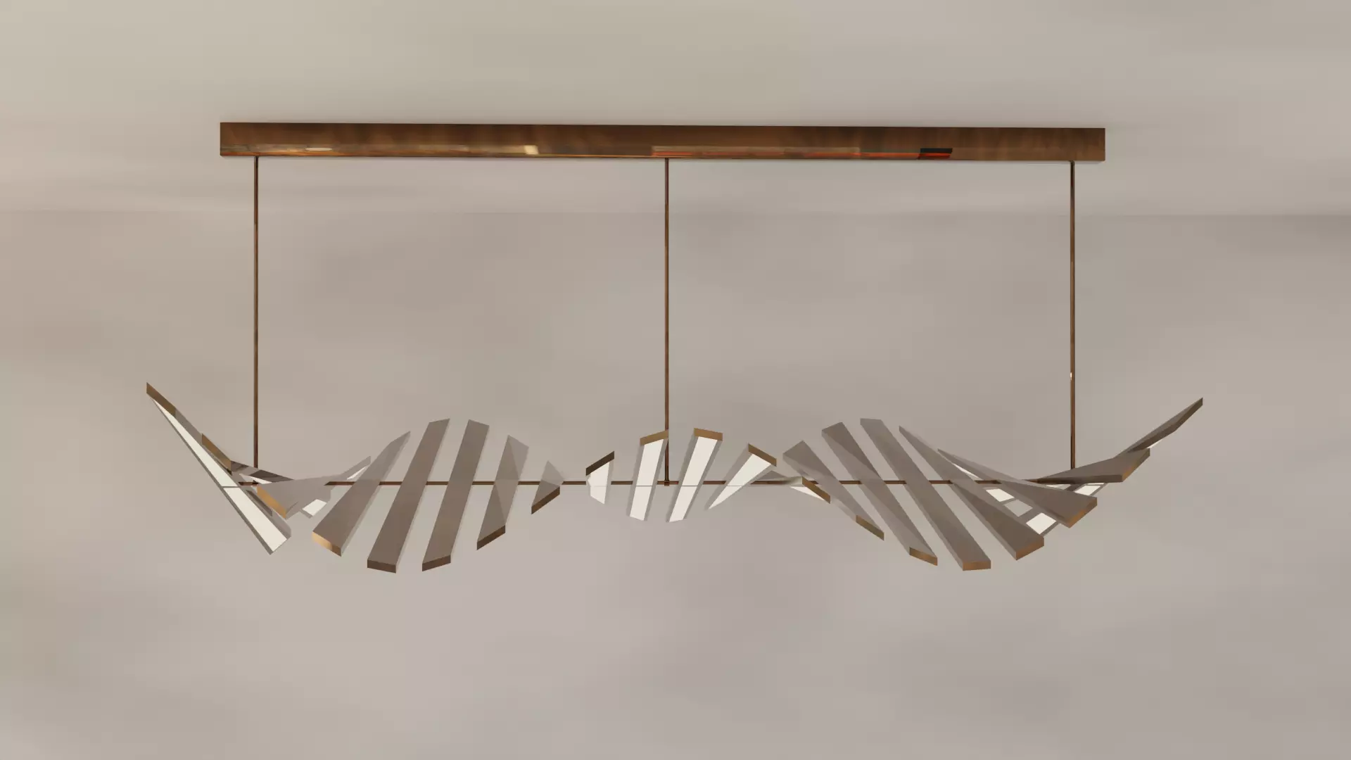 parametric wave chandelier 3D model_0