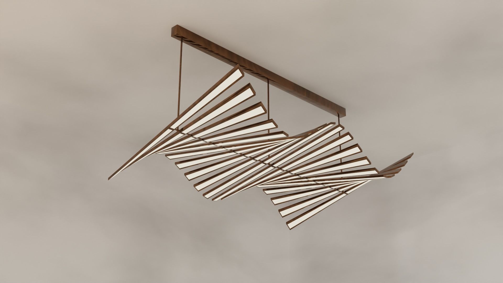 parametric wave chandelier 3D model_1