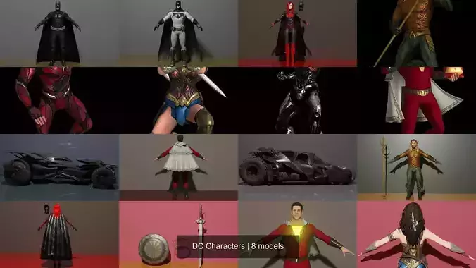 DC Characters 3D Model Collection