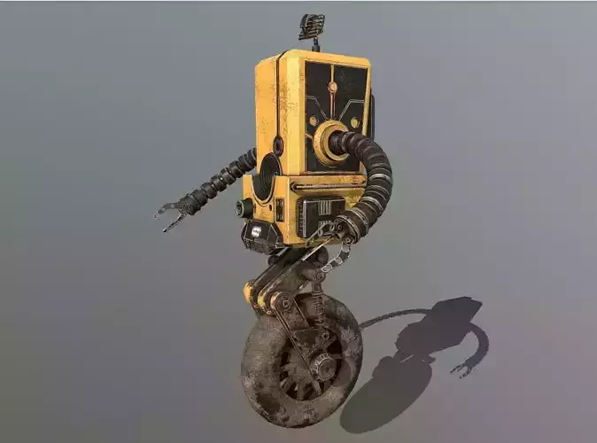 Wheeled Robot Low-poly 3D model