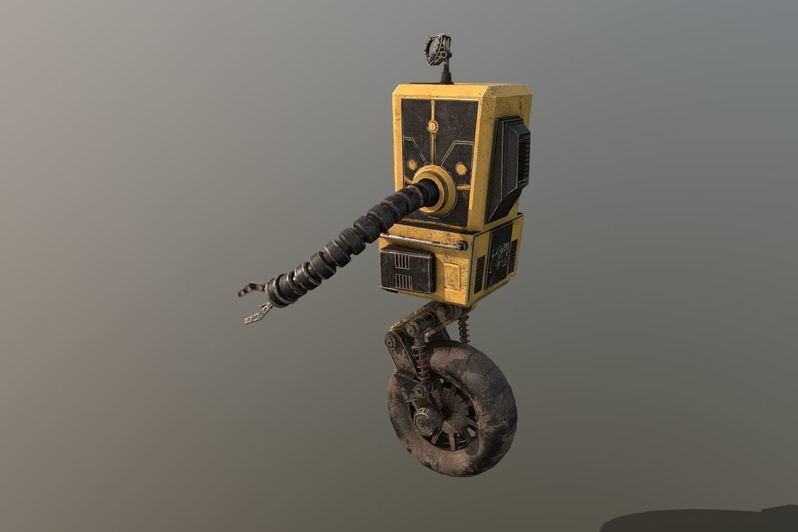 Wheeled Robot Low-poly 3D model_1