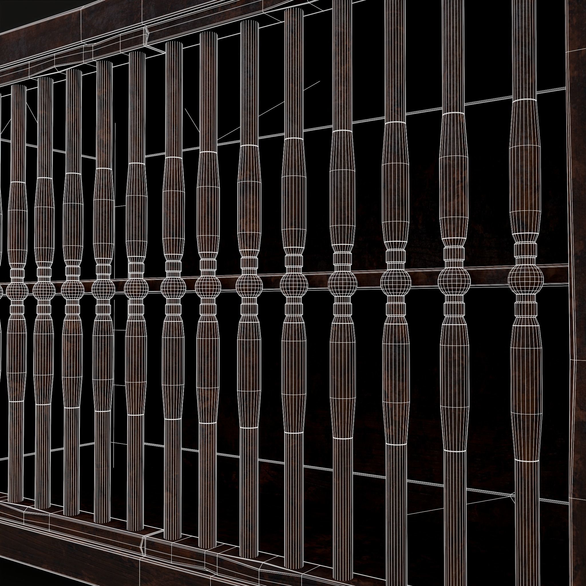 Medieval Oak Drawer Low-poly 3D model_10