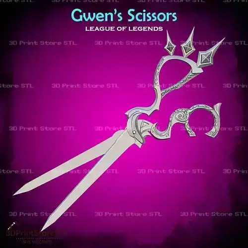 Gwens Scissors Cosplay League of Legends - STL File 3D print model