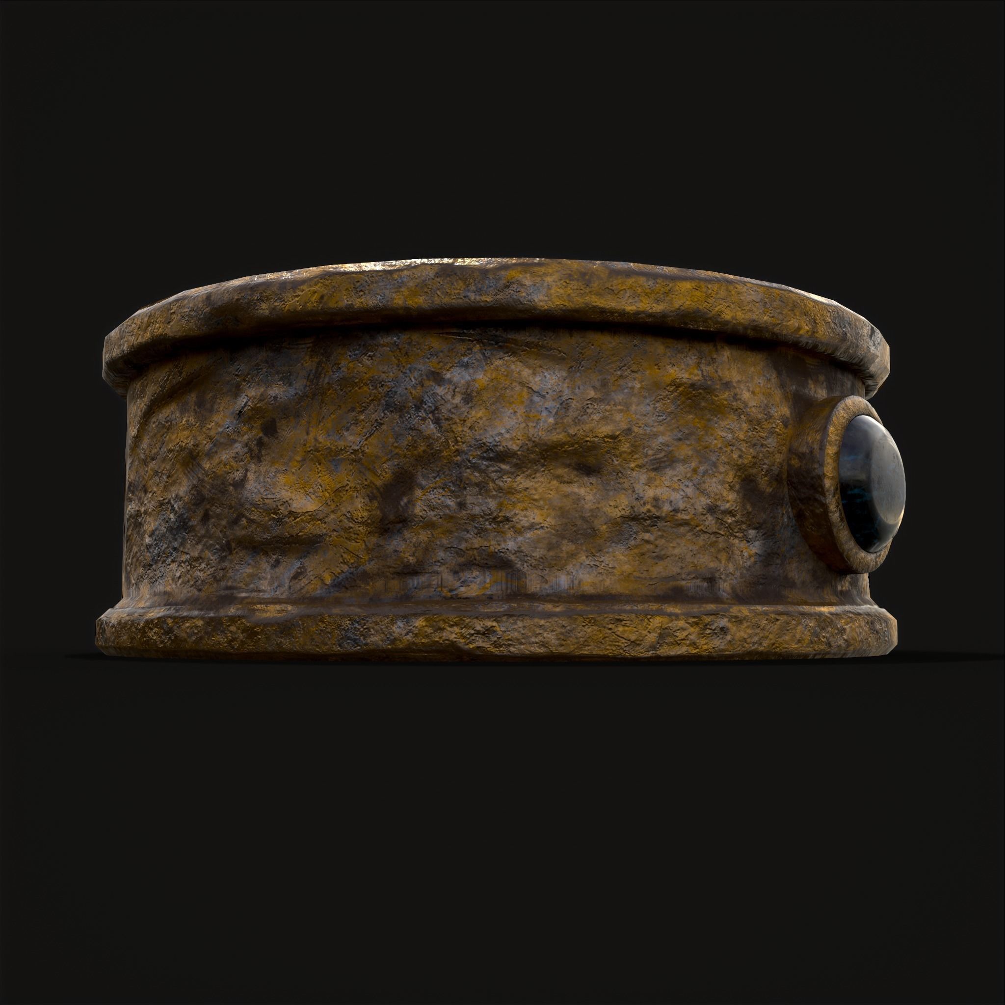 Rustic Medieval Viking Gemmed Ring Low-poly 3D model_19