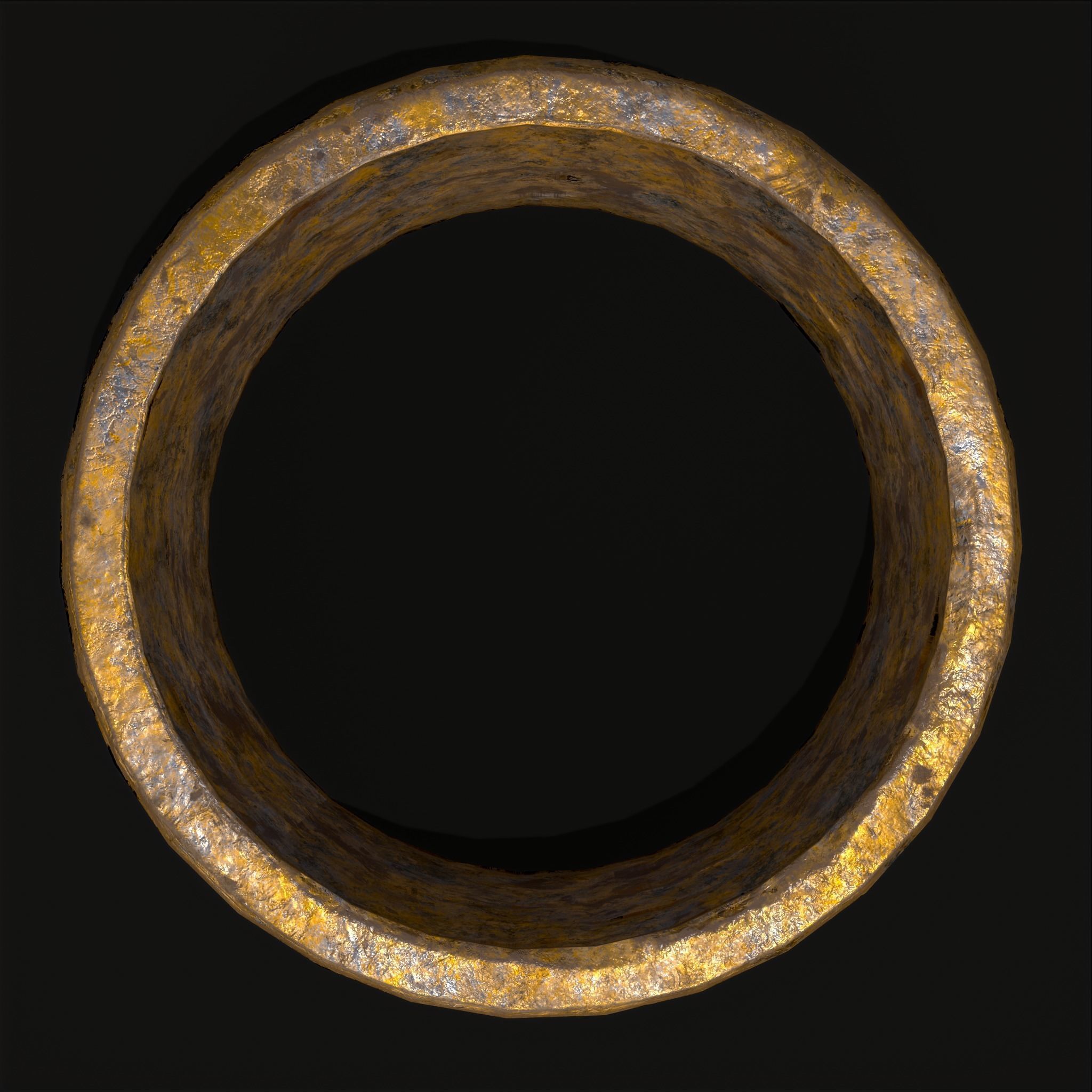 Rustic Medieval Viking Gemmed Ring Low-poly 3D model_5