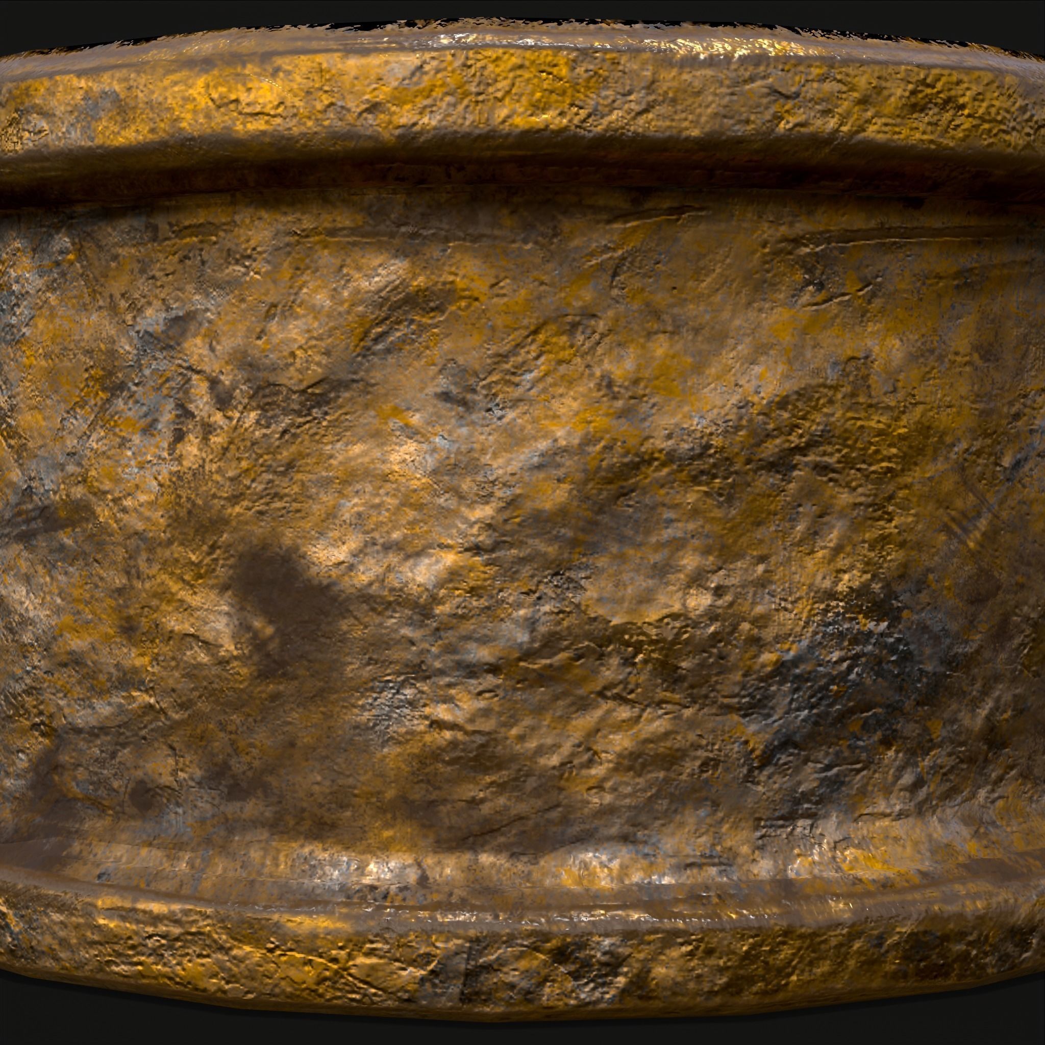 Rustic Medieval Viking Gemmed Ring Low-poly 3D model_7