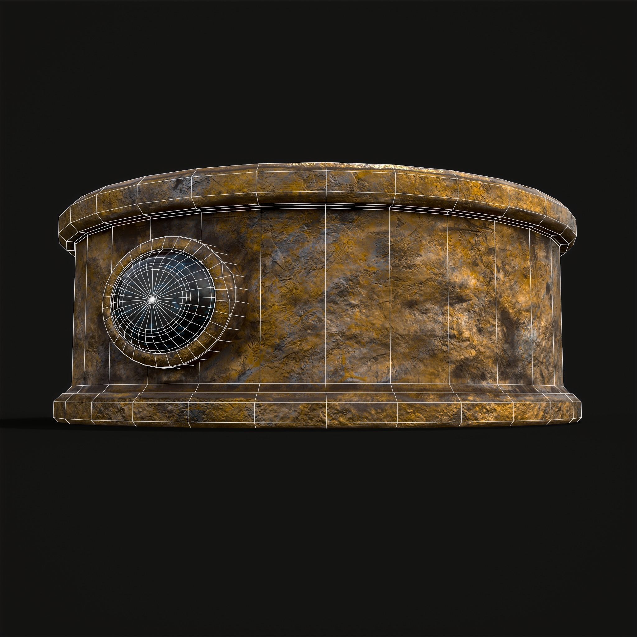 Rustic Medieval Viking Gemmed Ring Low-poly 3D model_14