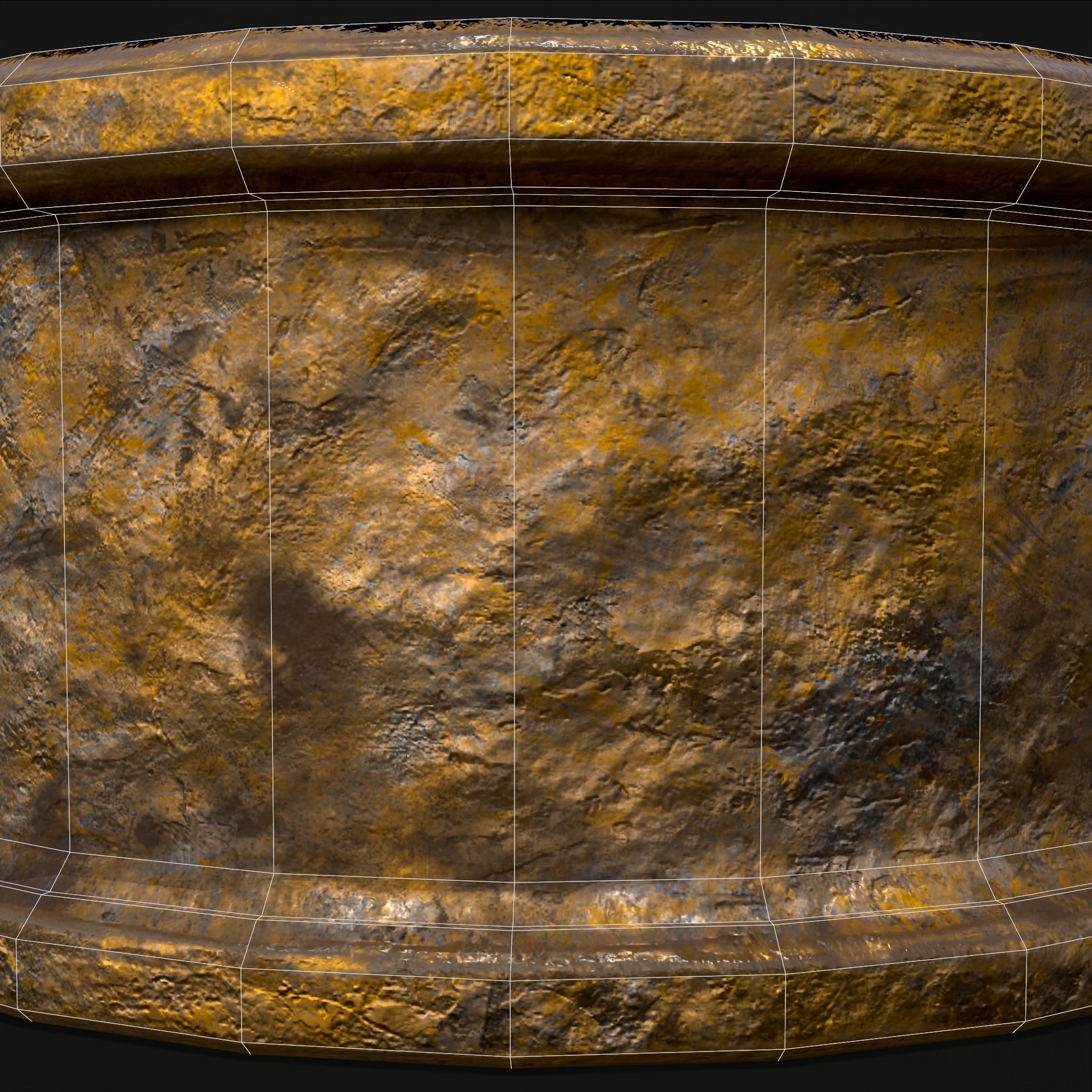 Rustic Medieval Viking Gemmed Ring Low-poly 3D model_8