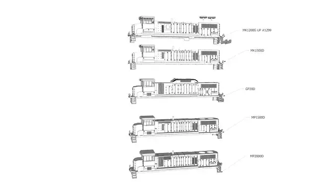 MK1500D MK1200G GP20D HO Locomotive Shells 3D print model