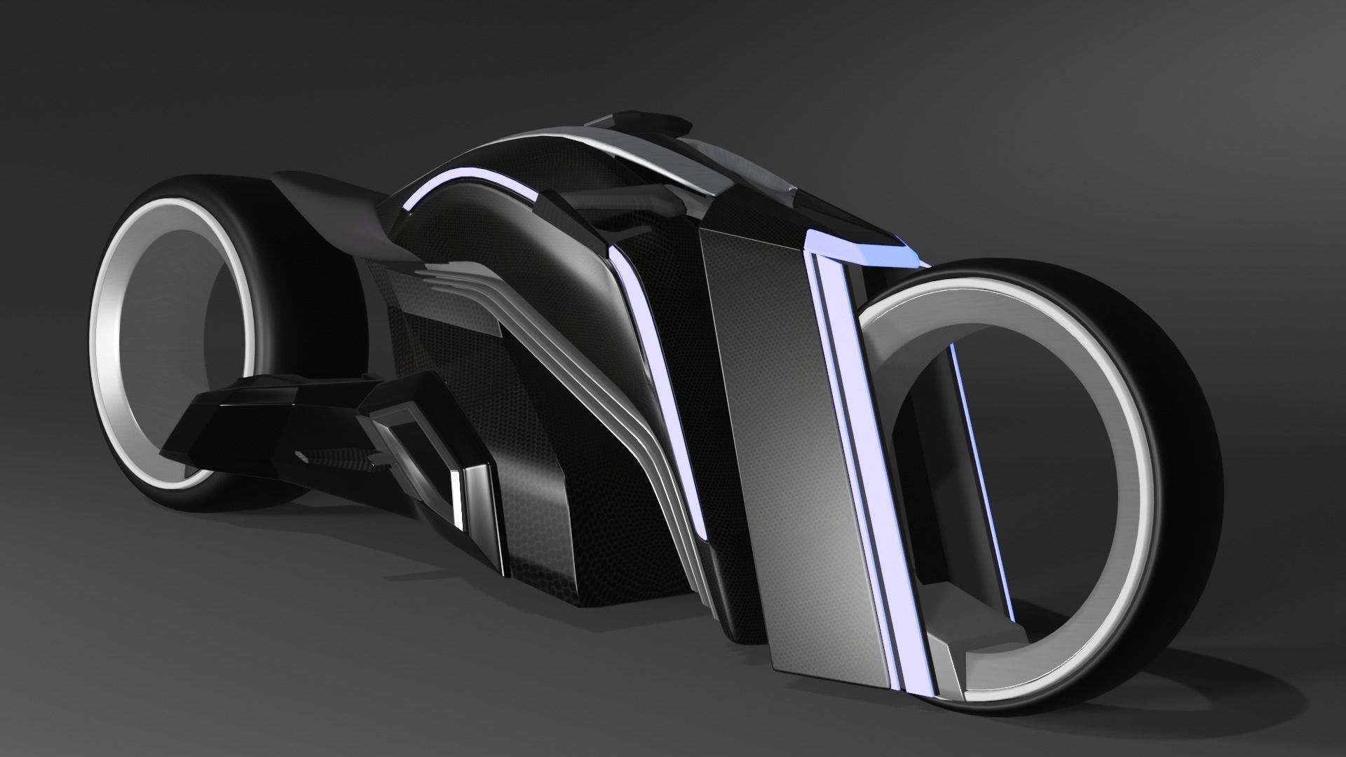 TESLATRON futuristic motorcycle design Low-poly 3D model_4