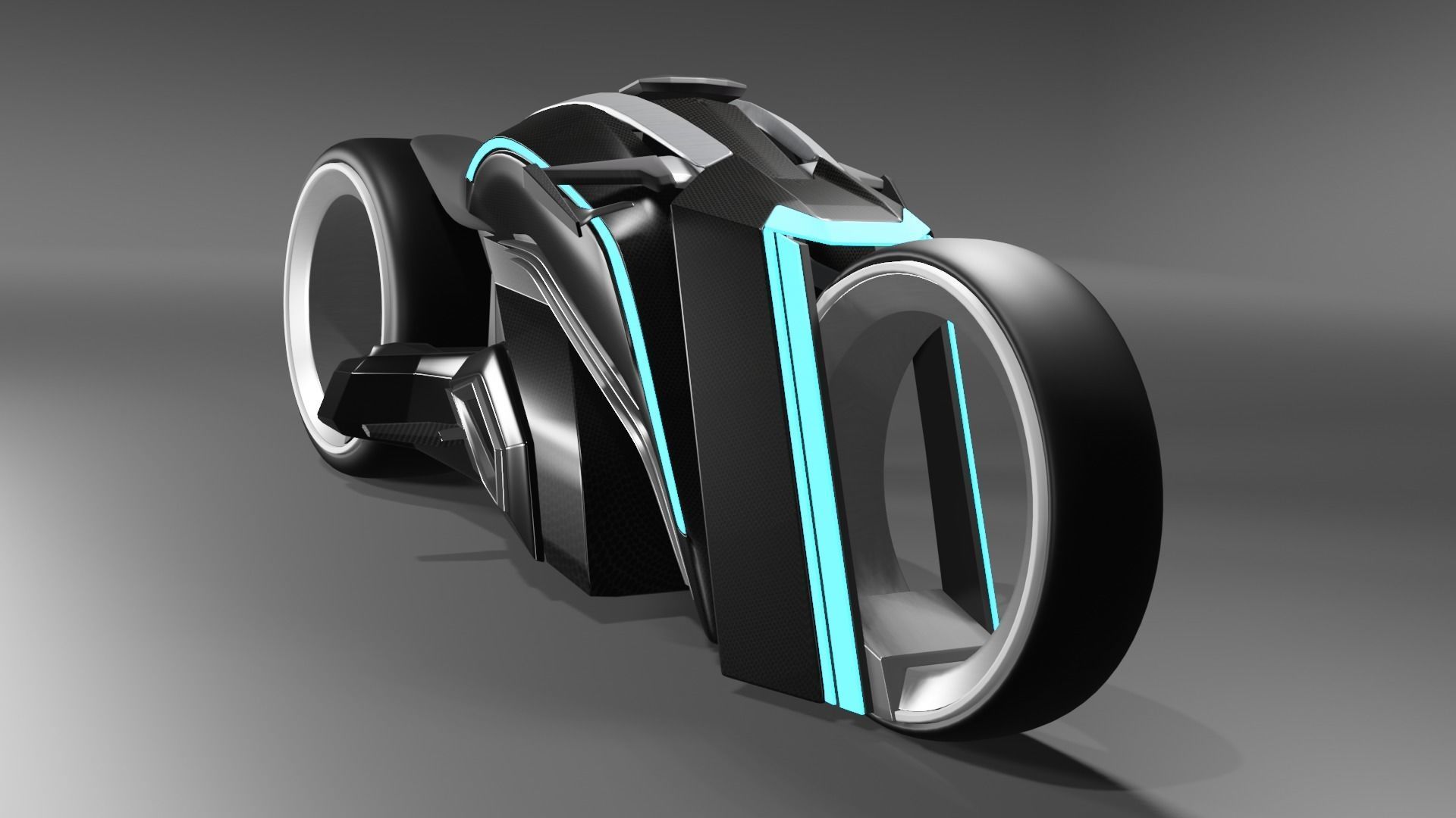 TESLATRON futuristic motorcycle design Low-poly 3D model_1