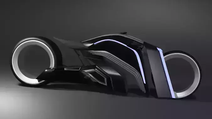 TESLATRON futuristic motorcycle design Low-poly 3D model