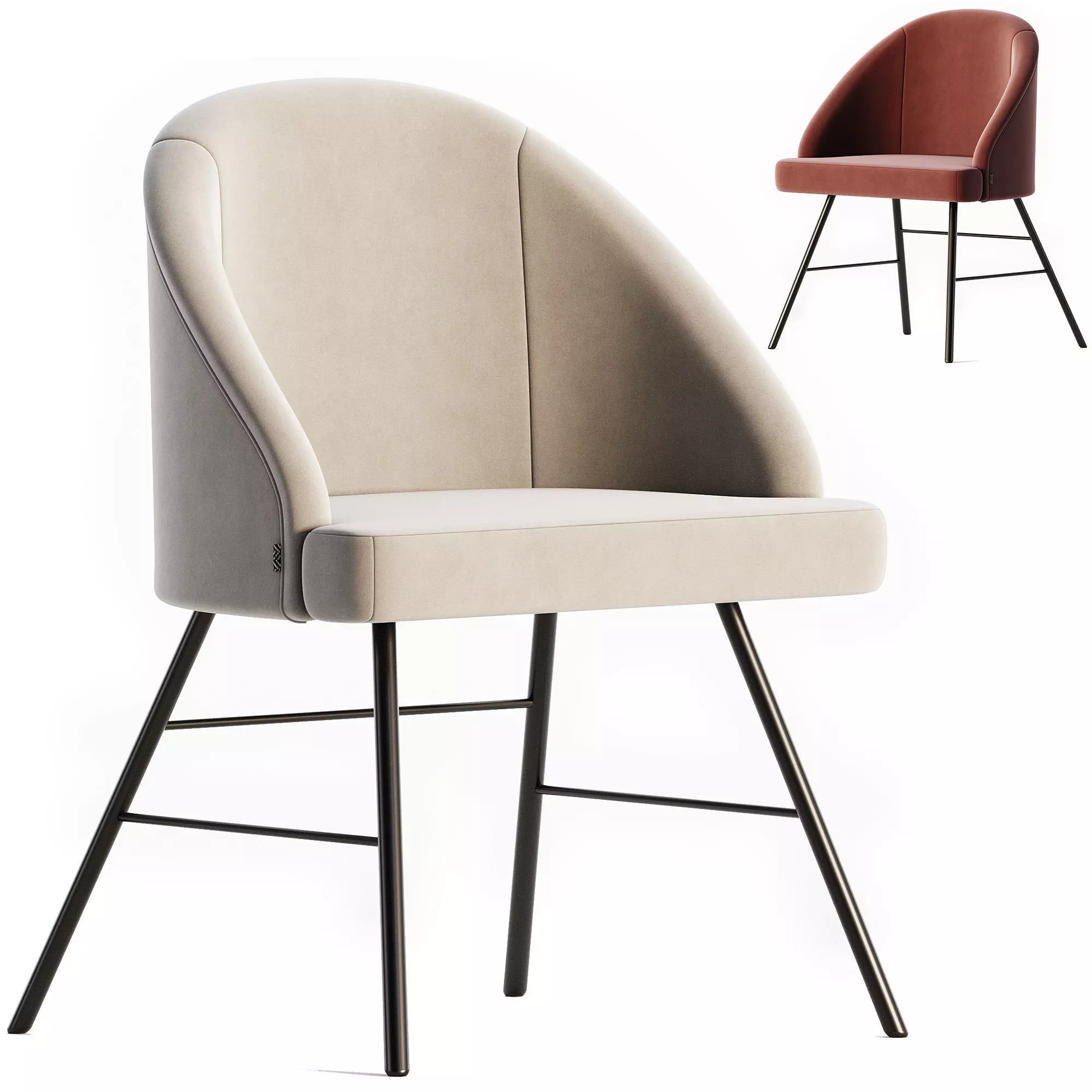 Fabric Chair MONRO 3D model