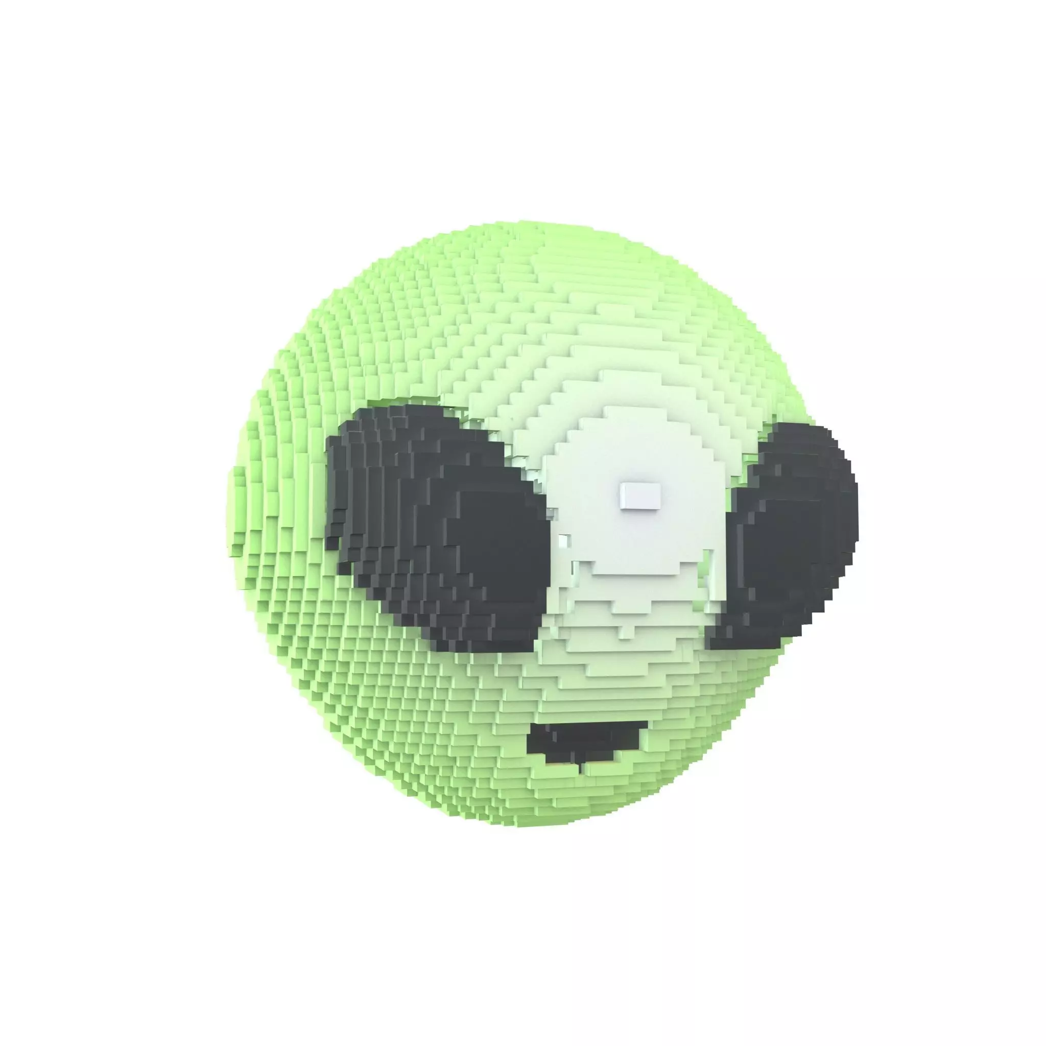 Voxel Alien Head v1 002 Low-poly 3D model