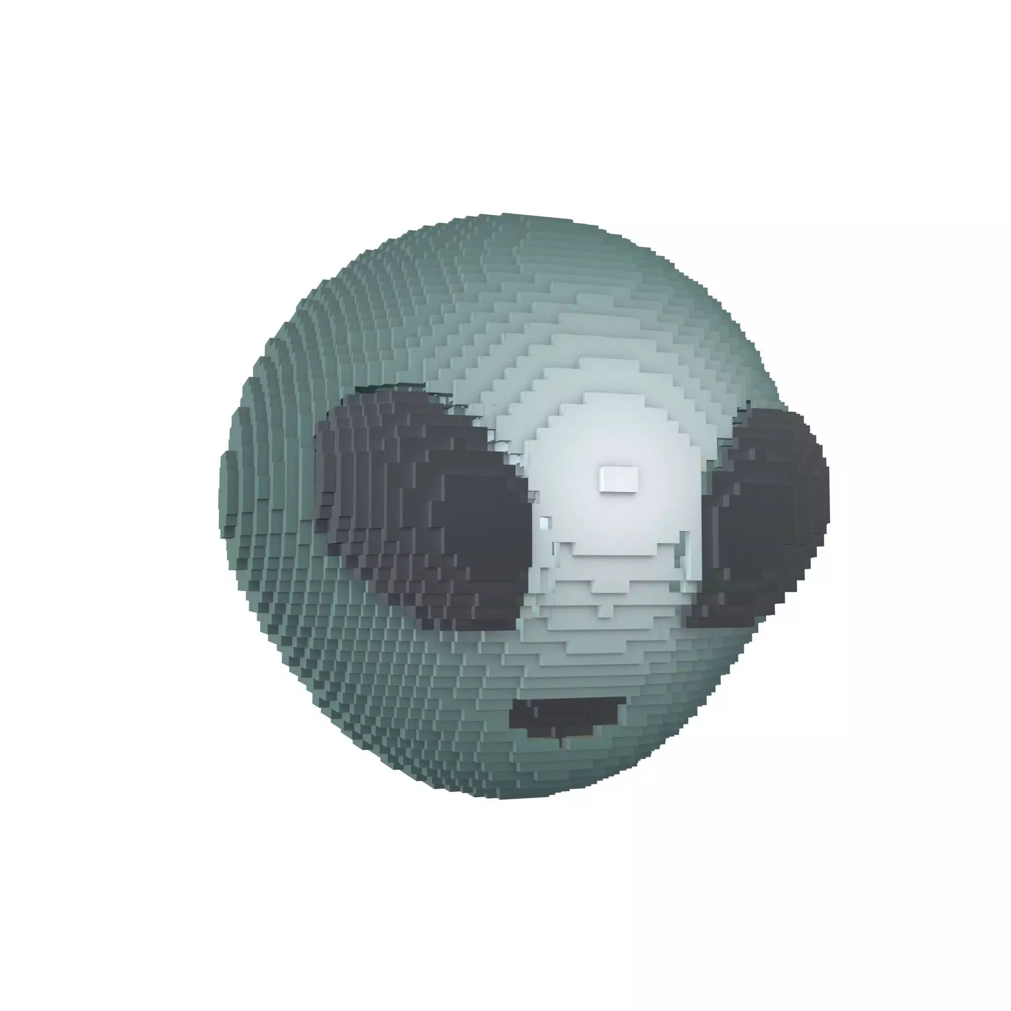 Voxel Alien Head v1 004 Low-poly 3D model