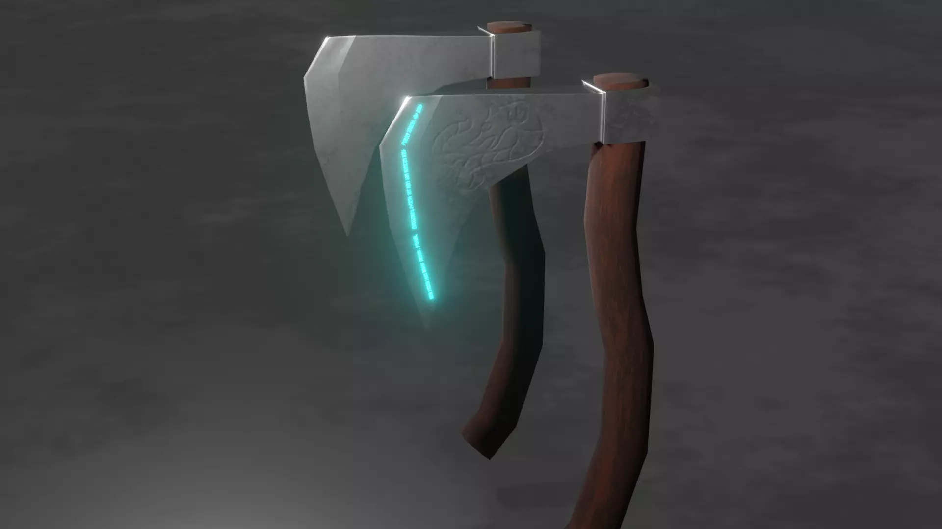 Viking Battle Axes Low-poly 3D model_0