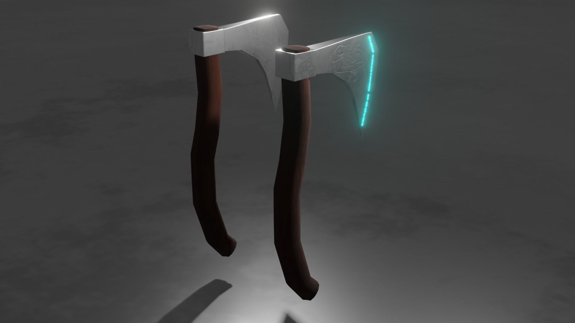 Viking Battle Axes Low-poly 3D model_1