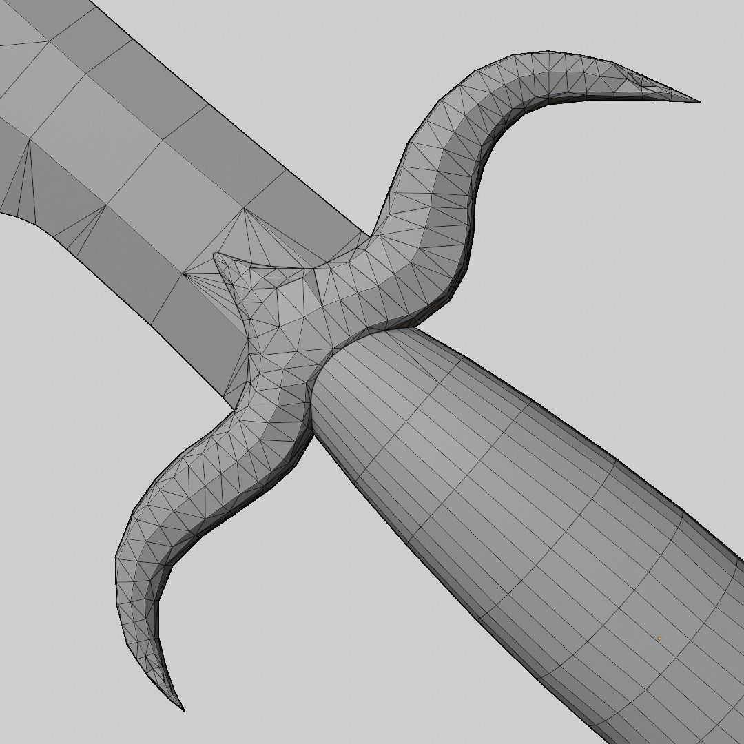 Obsidian dagger of darkness PBR Low-poly 3D model_9