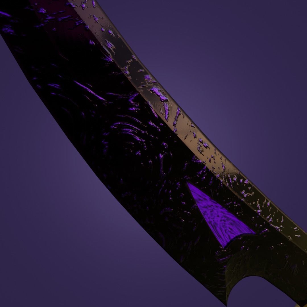 Obsidian dagger of darkness PBR Low-poly 3D model_4