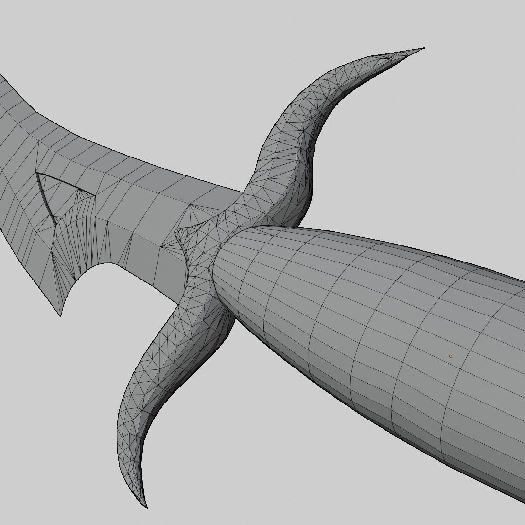 Obsidian dagger of darkness PBR Low-poly 3D model_11