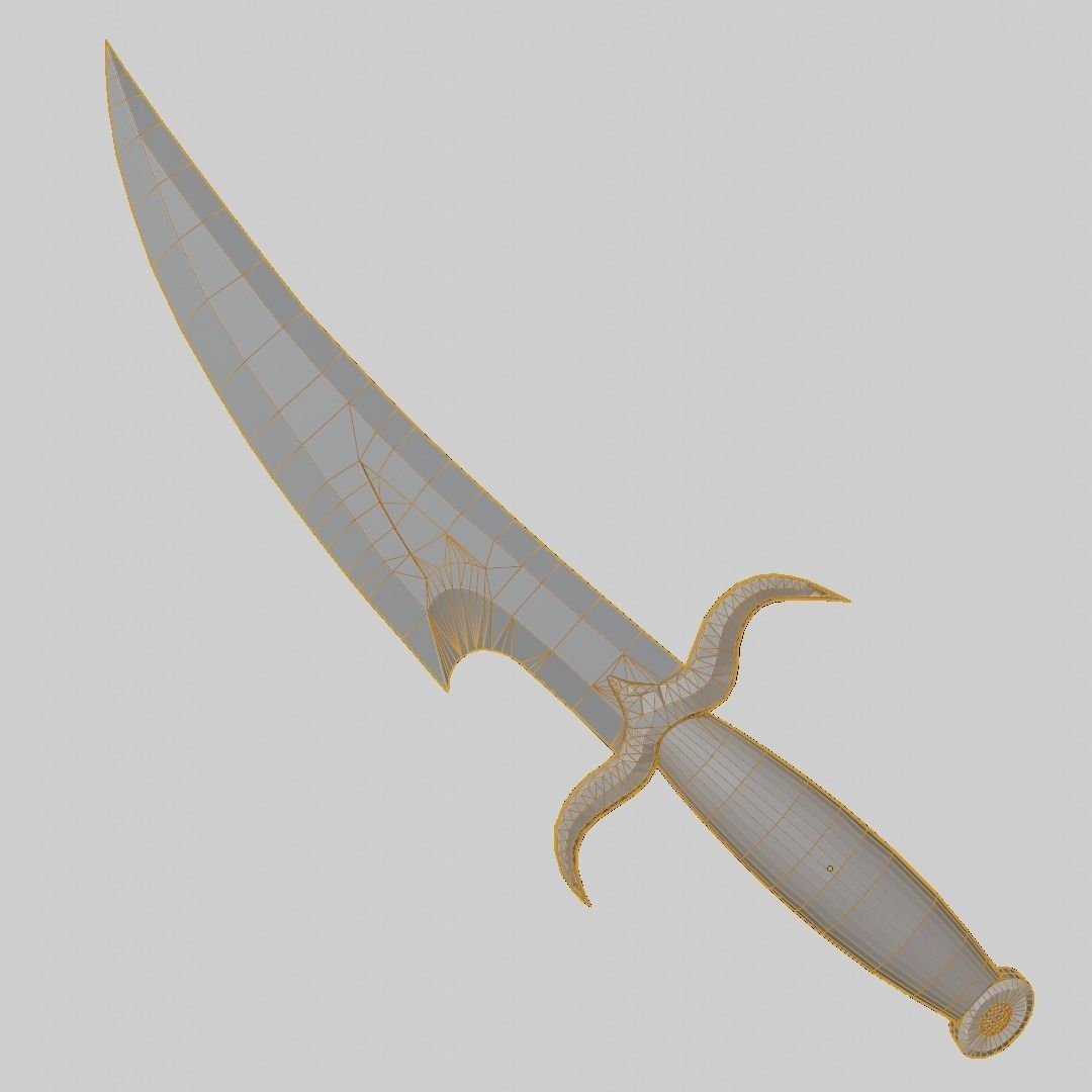 Obsidian dagger of darkness PBR Low-poly 3D model_8