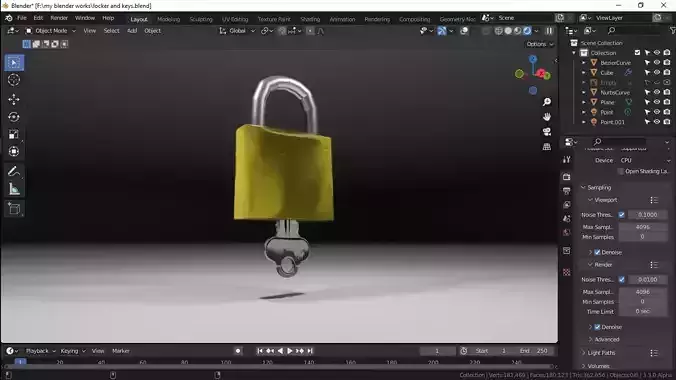 Lock and Key 3D model