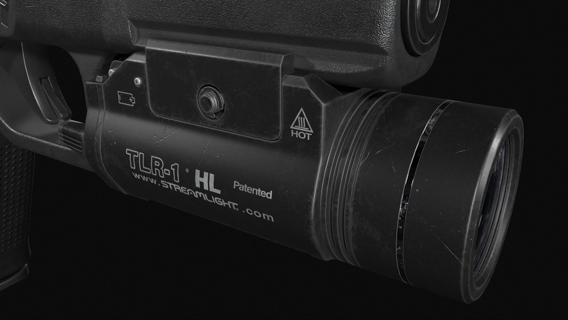 Glock 17 with attachments Low-poly 3D model_25