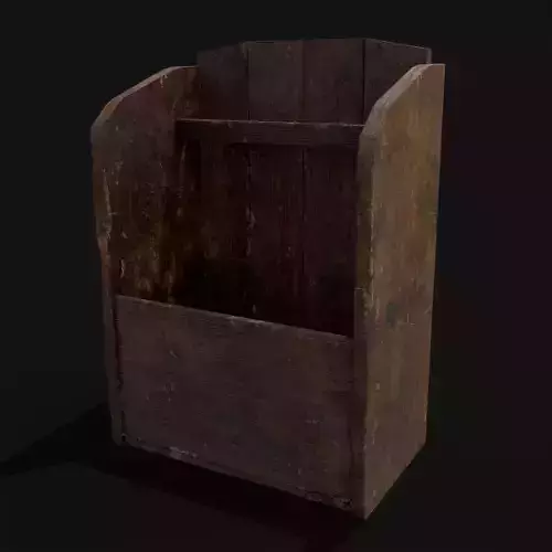 Medieval Counter Top Dishes Rack Low-poly 3D model