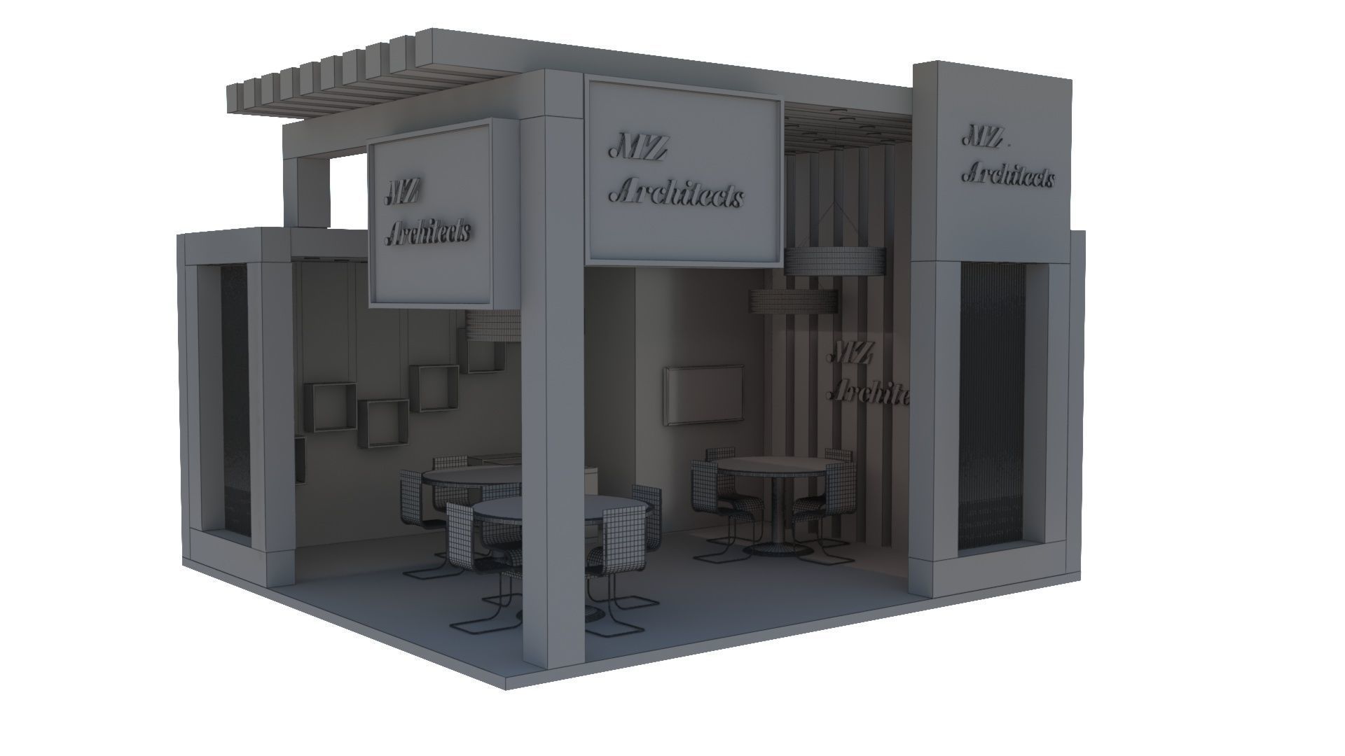 Exhibition stall  3D model_5