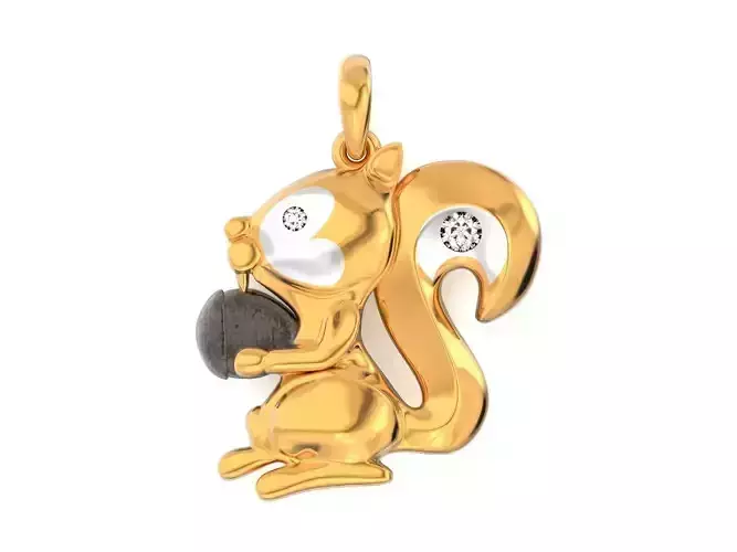 childrens pendant squirrel with a nut and a stone 355