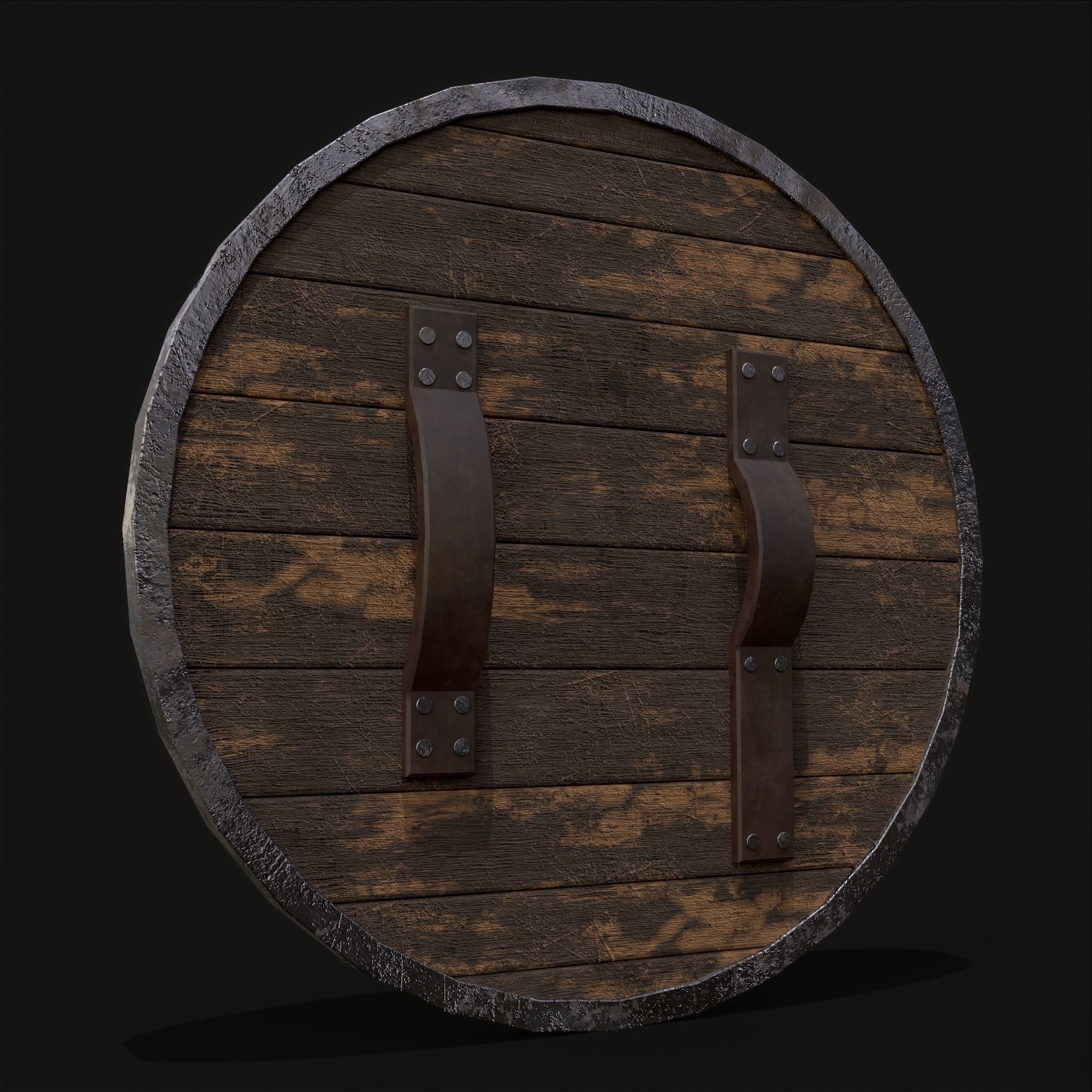 Nordic Wild Steed Shield Low-poly 3D model_10