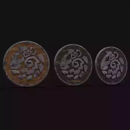Nordic Wild Steed Shield Low-poly 3D model