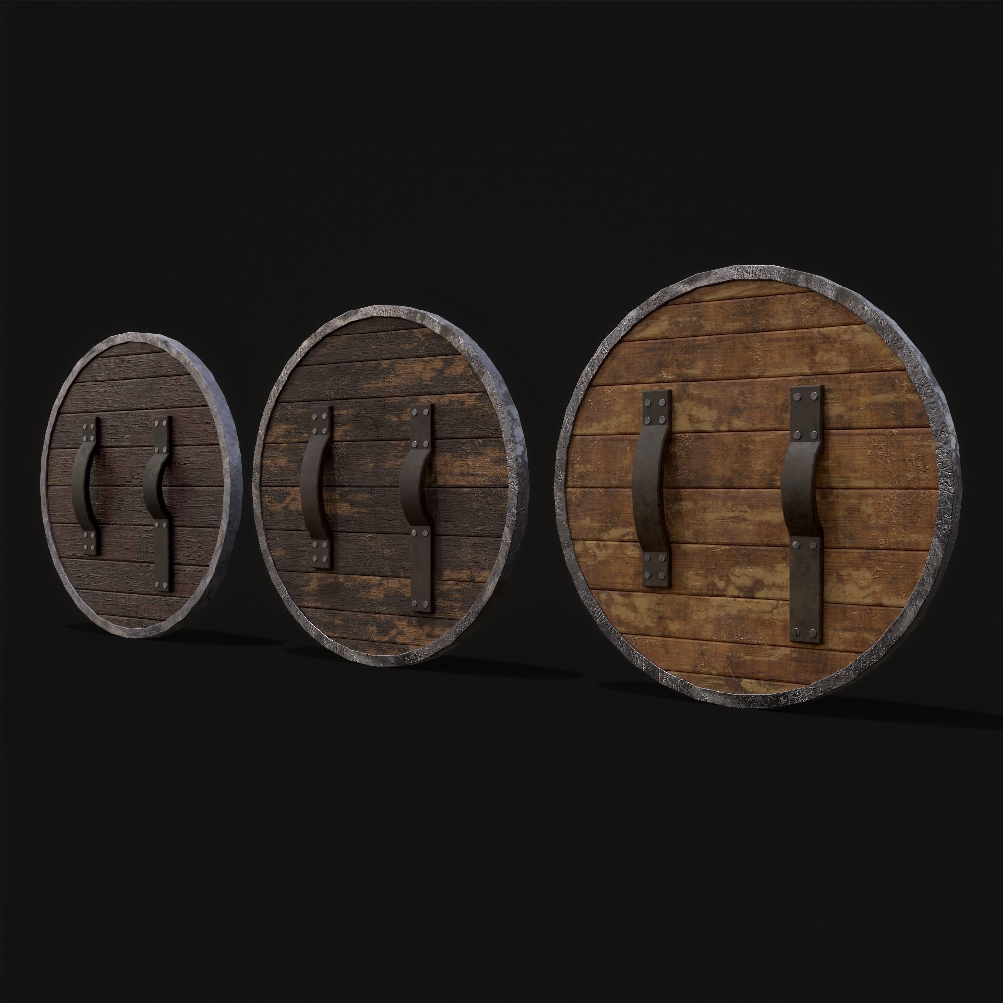 Nordic Wild Steed Shield Low-poly 3D model_3