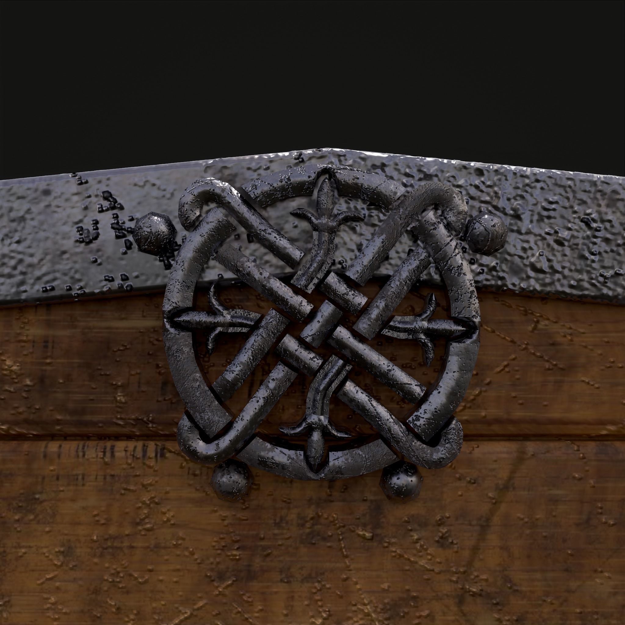 Nordic Wild Steed Shield Low-poly 3D model_18