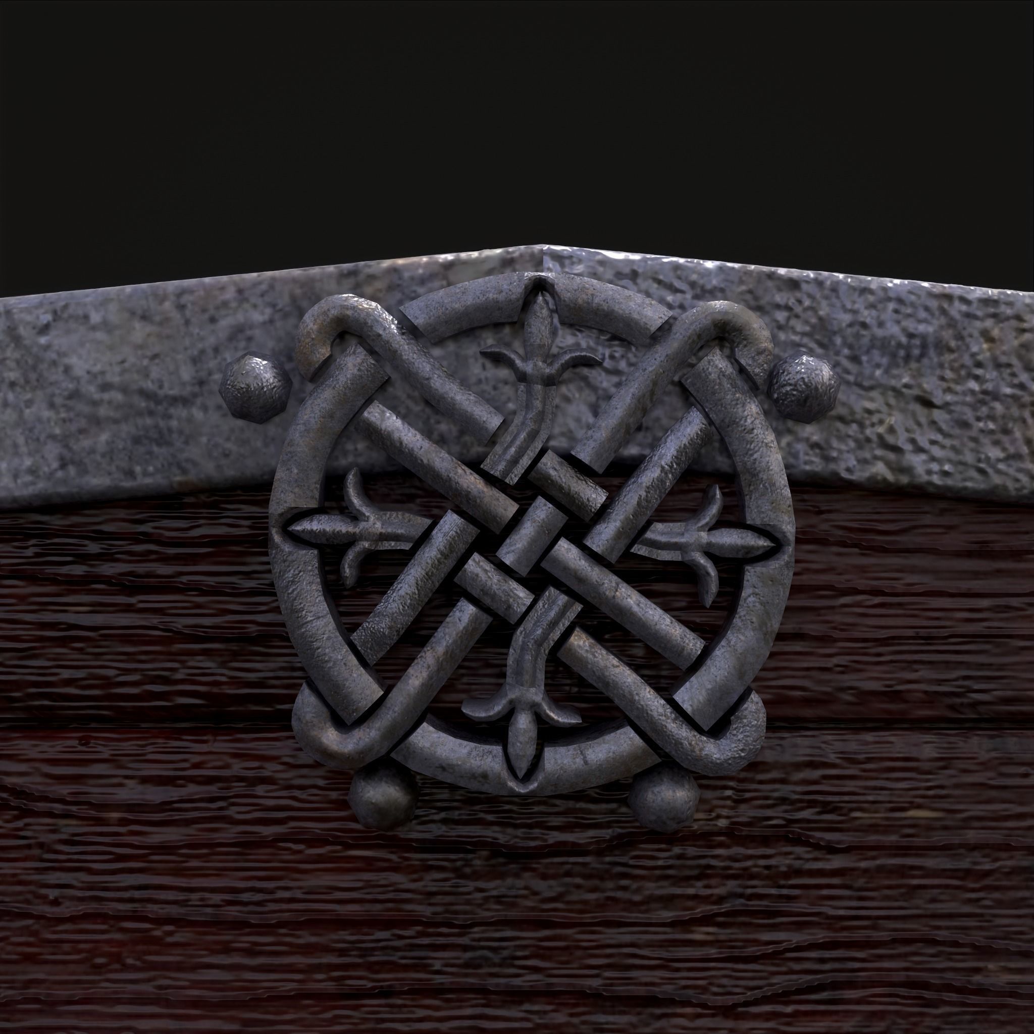 Nordic Wild Steed Shield Low-poly 3D model_19