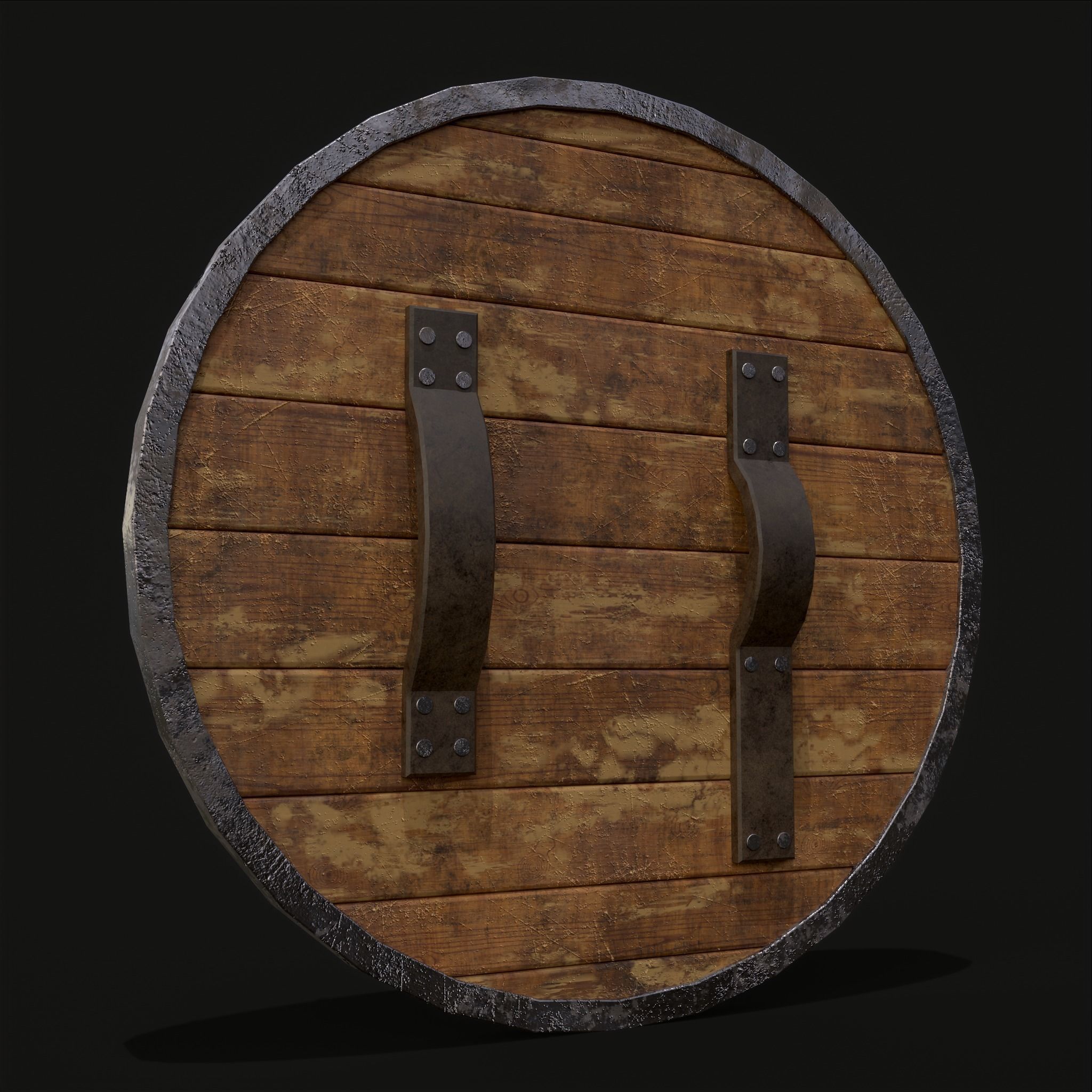 Nordic Wild Steed Shield Low-poly 3D model_11