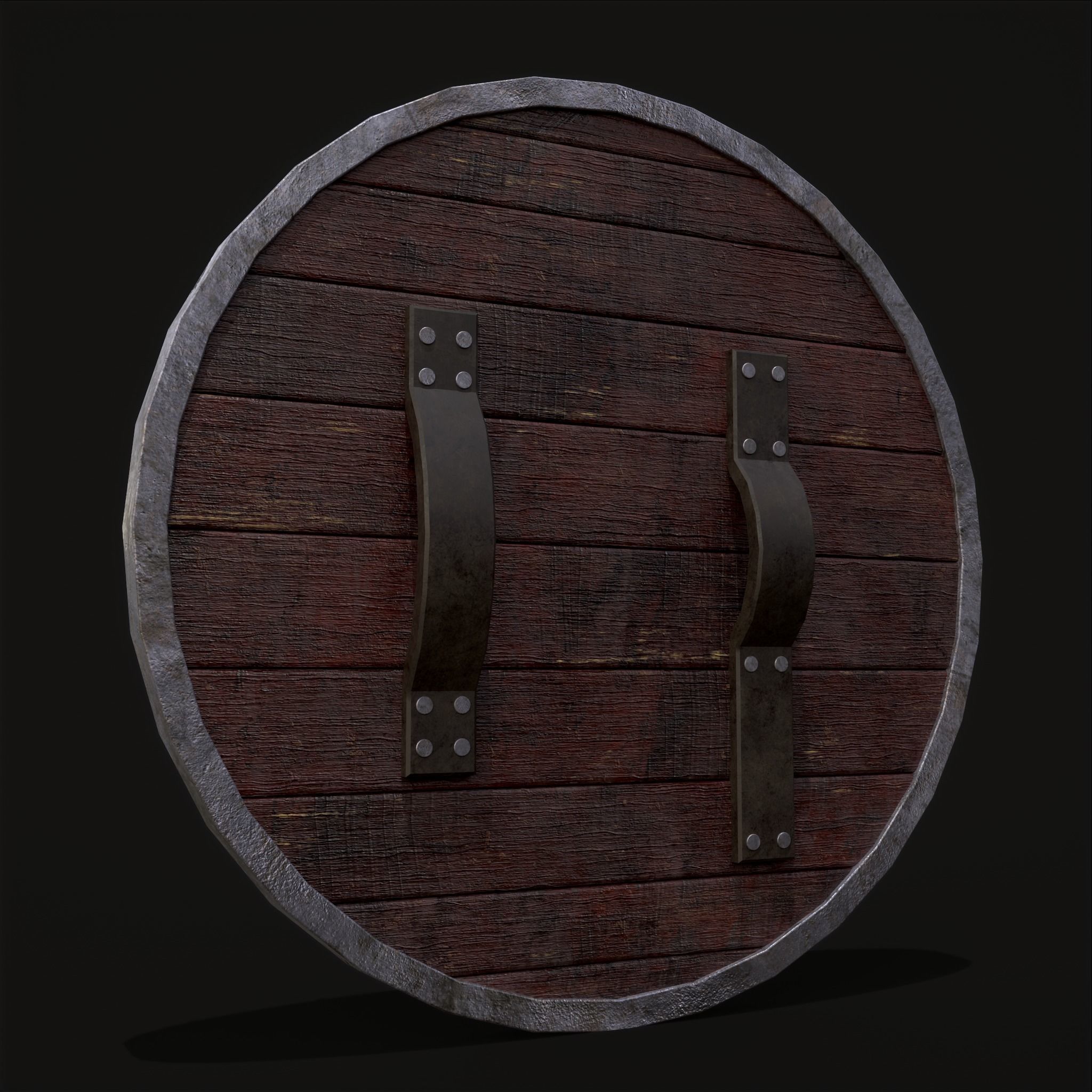 Nordic Wild Steed Shield Low-poly 3D model_9