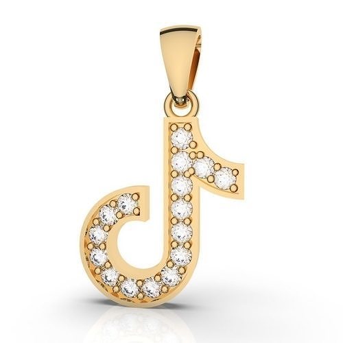 TIK TOK DIAMOND FASHION PENDANT 3D print model