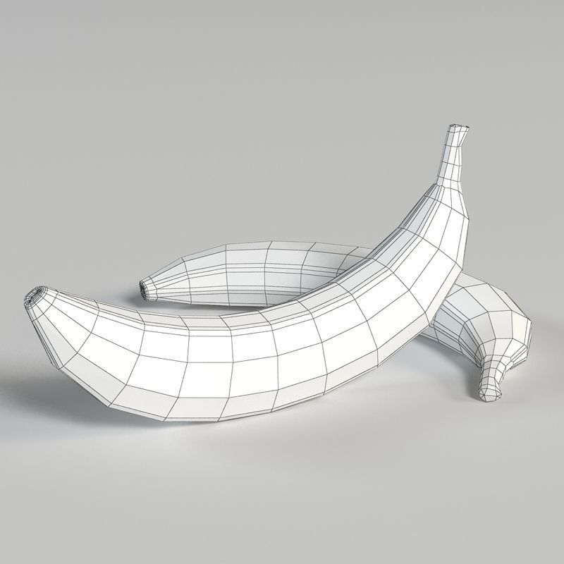 Banana two bananas Low-poly 3D model_7