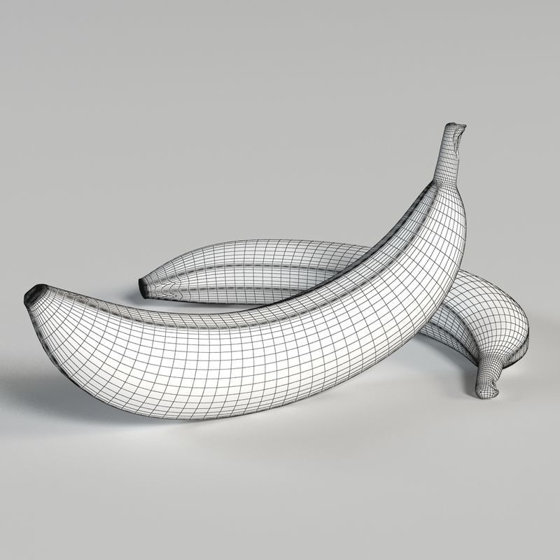 Banana two bananas Low-poly 3D model_9