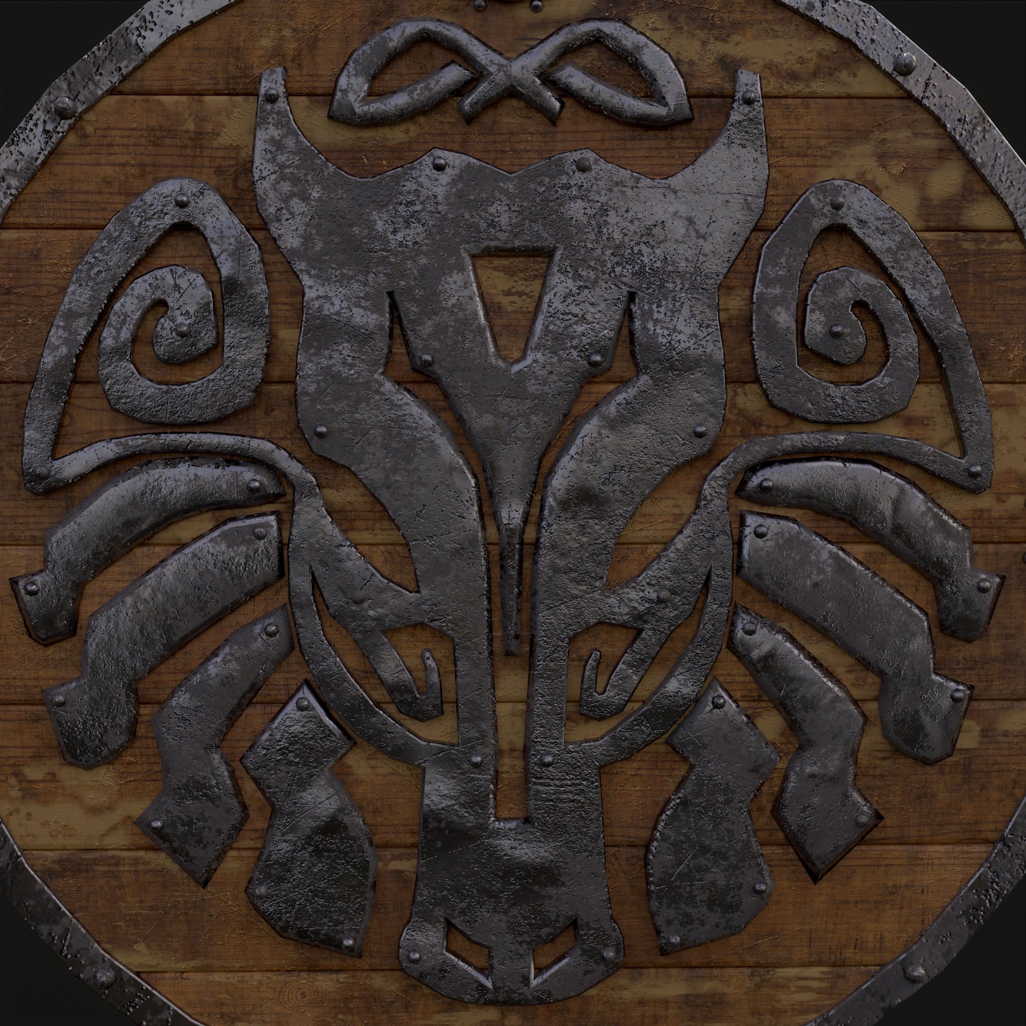 Nordic Sleipnir Shield Low-poly 3D model_13