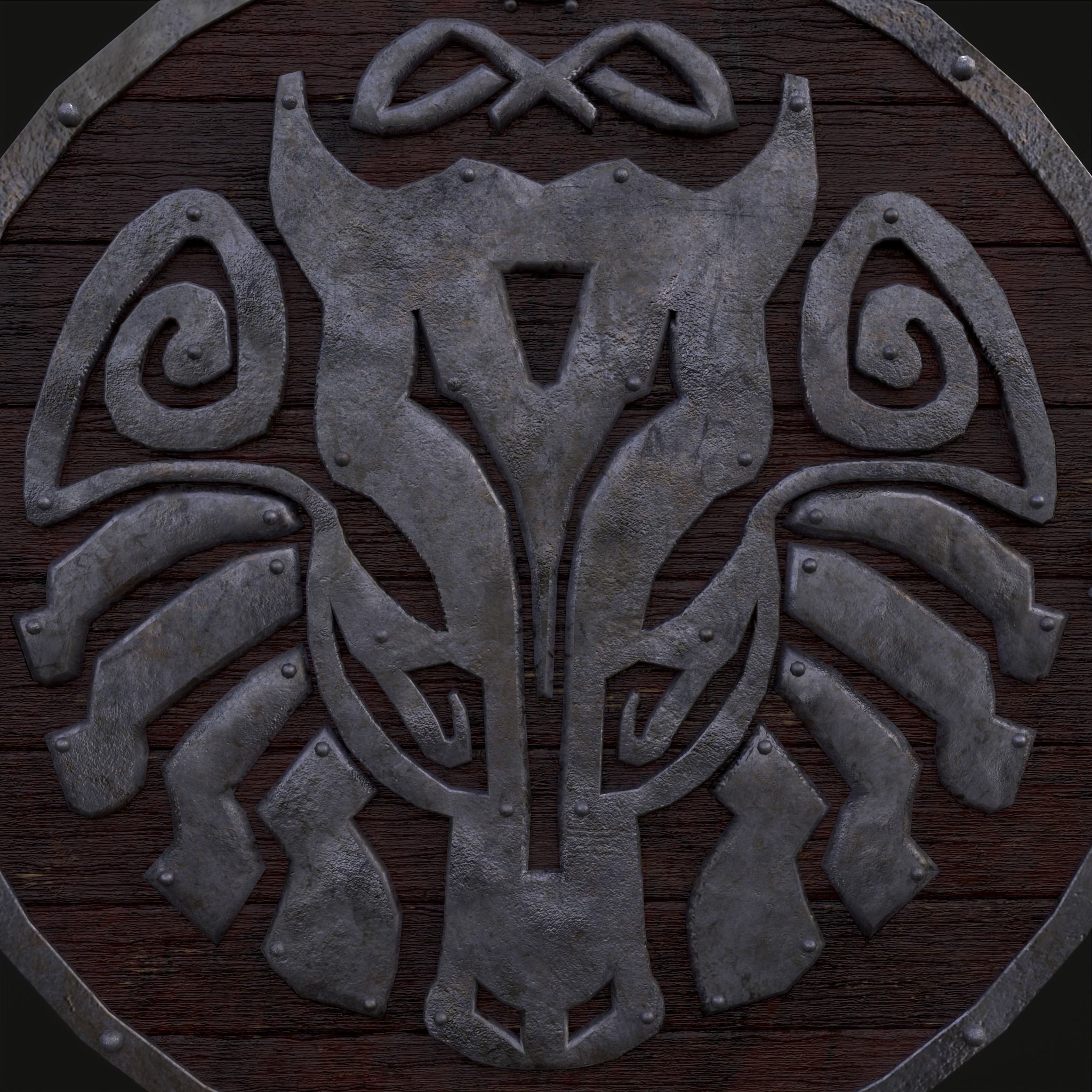 Nordic Sleipnir Shield Low-poly 3D model_14