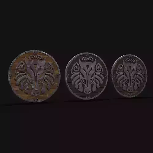 Nordic Sleipnir Shield Low-poly 3D model