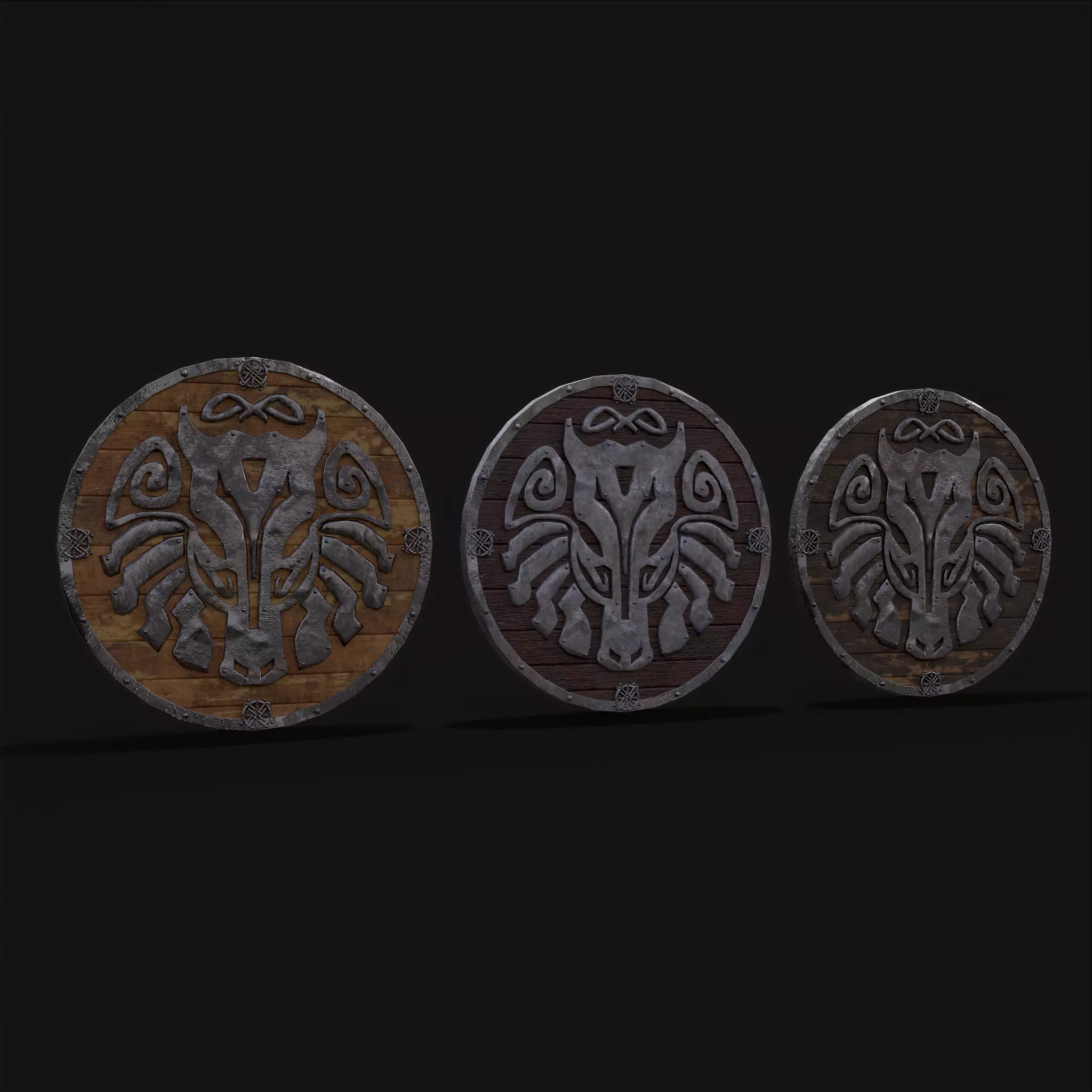 Nordic Sleipnir Shield Low-poly 3D model_0