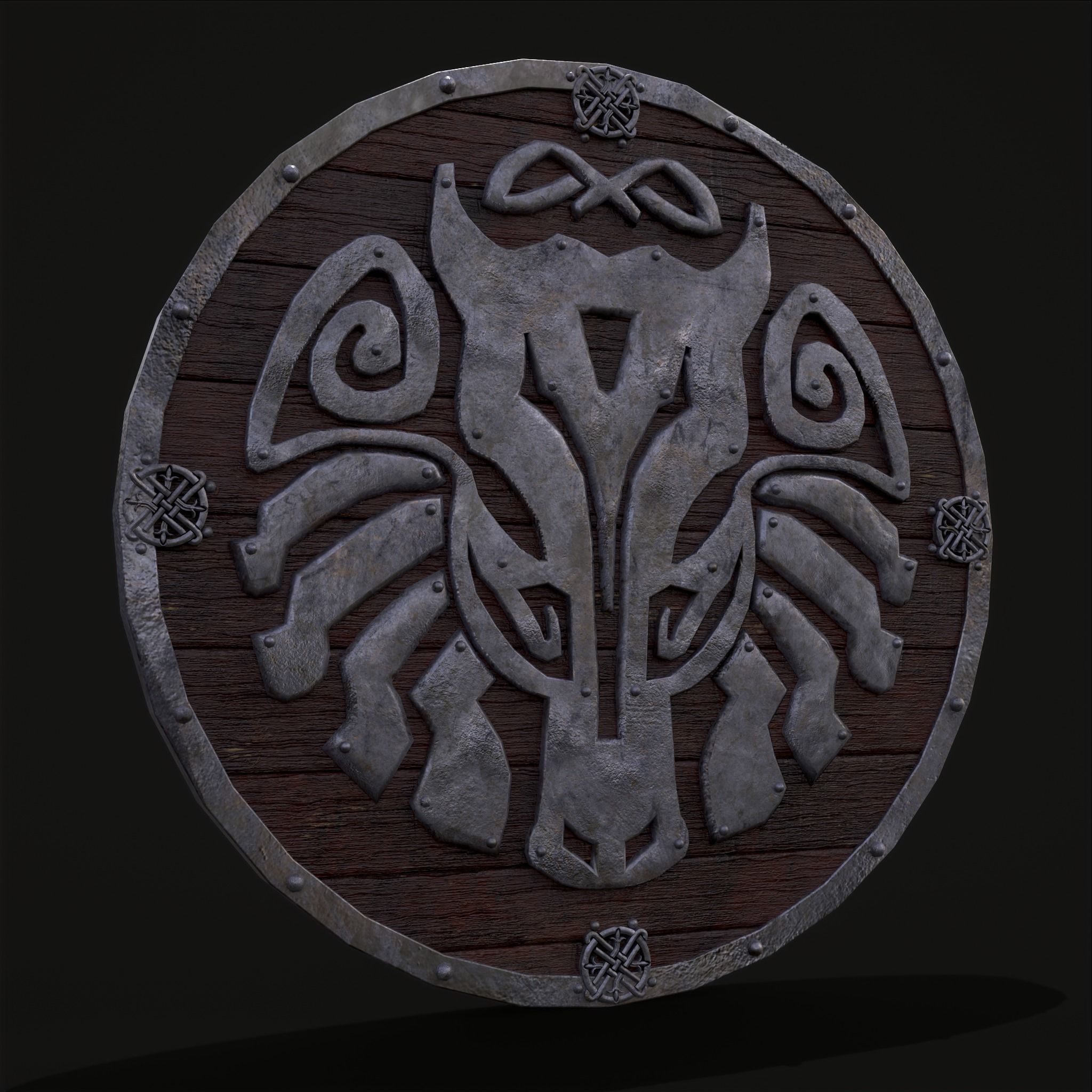 Nordic Sleipnir Shield Low-poly 3D model_5