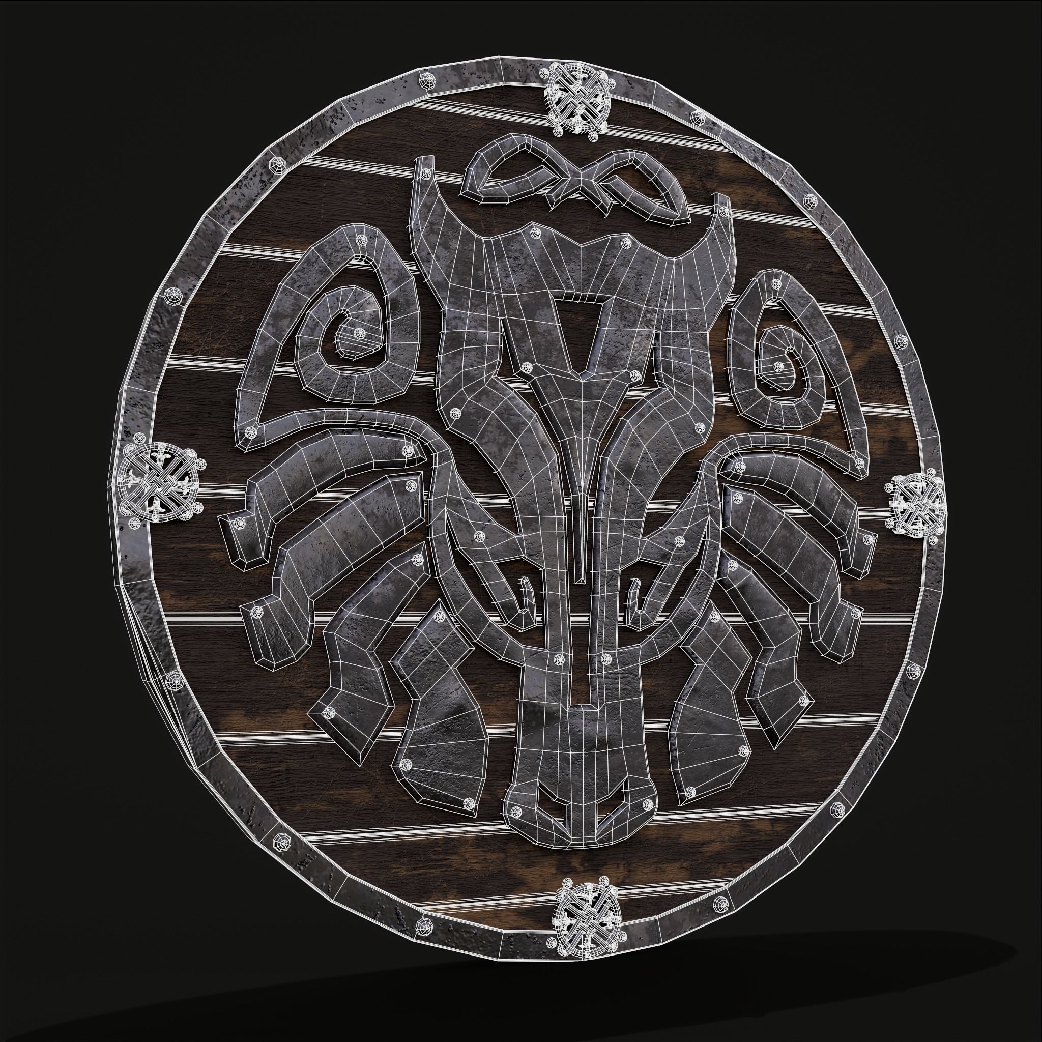Nordic Sleipnir Shield Low-poly 3D model_8