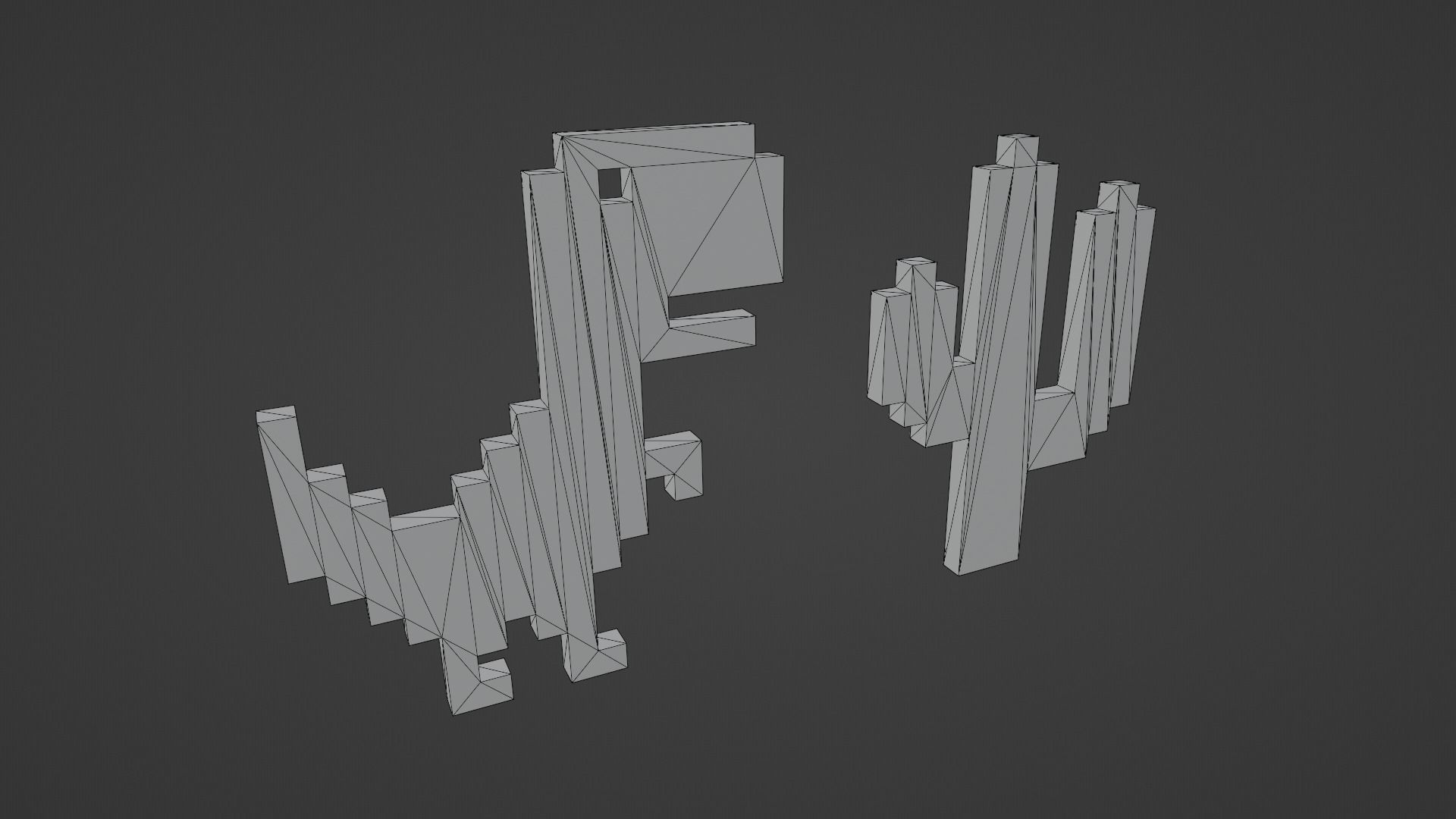 Pixel Dinosaur Low-poly 3D model_12